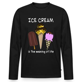 Icecream Ice Cream - Männer Premium Bio Langarmshirt - Schwarz - Vorne - Nico (187cm)