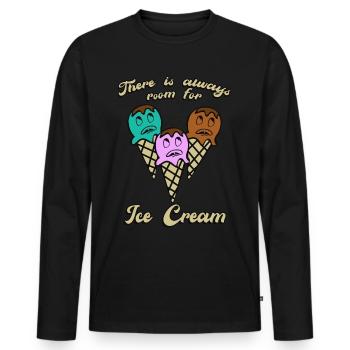 Icecream Funny Ice Cream - Männer Premium Bio Langarmshirt - Schwarz - Vorne - Nico (187cm)