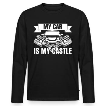 Mécanicien Mécanicien Atelier Automobile - T-shirt manches longues Premium bio Homme - noir - Devant - Nico (187cm)