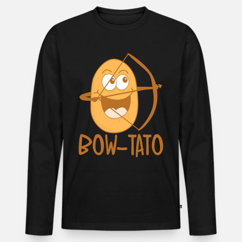 Potato Archery Bow Potatoes - Männer Premium Bio Langarmshirt - Schwarz