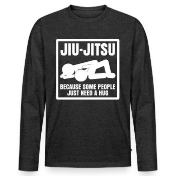 Brazilian Ju-Jitsu Jiu-Jitsu BJJ - Men's Premium Organic Long Sleeve Shirt - heather anthracite - Front - Nico (187cm)