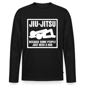 Brazilian Ju-Jitsu Jiu-Jitsu BJJ - Men's Premium Organic Long Sleeve Shirt - black - Front - Nico (187cm)