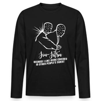 Ju-Jitsu Brasilian Jiu-Jitsu Joke BJJ - Men's Premium Organic Long Sleeve Shirt - black - Front - Nico (187cm)
