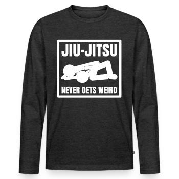 Ju-Jitsu BJJ Brazilian Jiu-Jitsu - Men's Premium Organic Long Sleeve Shirt - heather anthracite - Front - Nico (187cm)