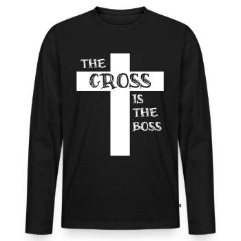Jesus Christ Christianity Religion - Men's Premium Organic Long Sleeve Shirt - black - Front - Nico (187cm)