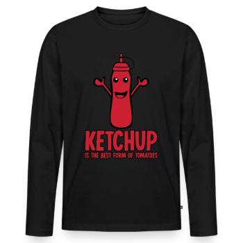 Tomatos Tomato Ketchup - Männer Premium Bio Langarmshirt - Schwarz - Vorne - Nico (187cm)