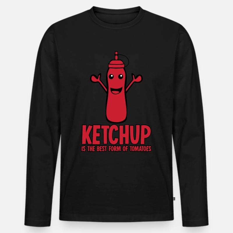 Tomatos Tomato Ketchup - Männer Premium Bio Langarmshirt - Schwarz