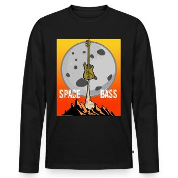 Guitare basse Space avec Moon - T-shirt manches longues Premium bio Homme - noir - Devant - Nico (187cm)