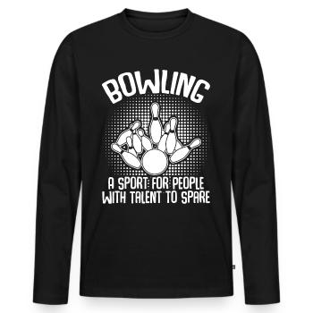 Boule de bowling Sport Quilles de bowling - T-shirt manches longues Premium bio Homme - noir - Devant - Nico (187cm)