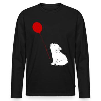 French Bulldog and Balloon - Männer Premium Bio Langarmshirt - Schwarz - Vorne - Nico (187cm)