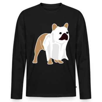 French Bulldog Ghost - Men's Premium Organic Long Sleeve Shirt - black - Front - Nico (187cm)