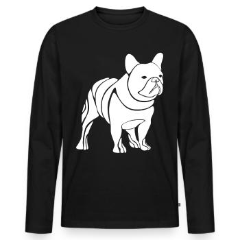 Bouledogue Français French Bulldog - Männer Premium Bio Langarmshirt - Schwarz - Vorne - Nico (187cm)