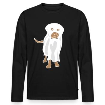 Labrador Retriever Ghost Dog - Men's Premium Organic Long Sleeve Shirt - black - Front - Nico (187cm)