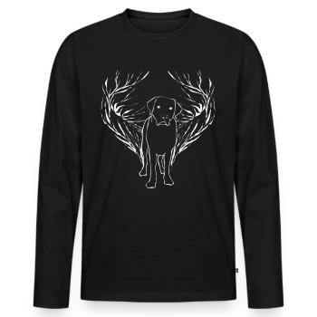 Labrador Retriever Dogs Dog - Men's Premium Organic Long Sleeve Shirt - black - Front - Nico (187cm)