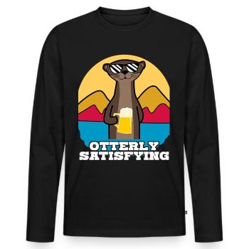 Beer Otters Otter - Männer Premium Bio Langarmshirt - Schwarz - Vorne - Nico (187cm)