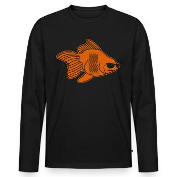 Goldfish Sunglasses Gold Fish - Männer Premium Bio Langarmshirt - Schwarz - Vorne - Nico (187cm)