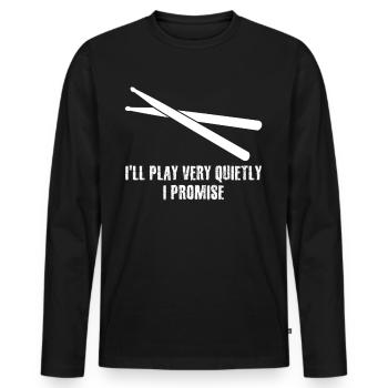 Drummer Drum Drumset Drums Drumsticks - T-shirt manches longues Premium bio Homme - noir - Devant - Nico (187cm)