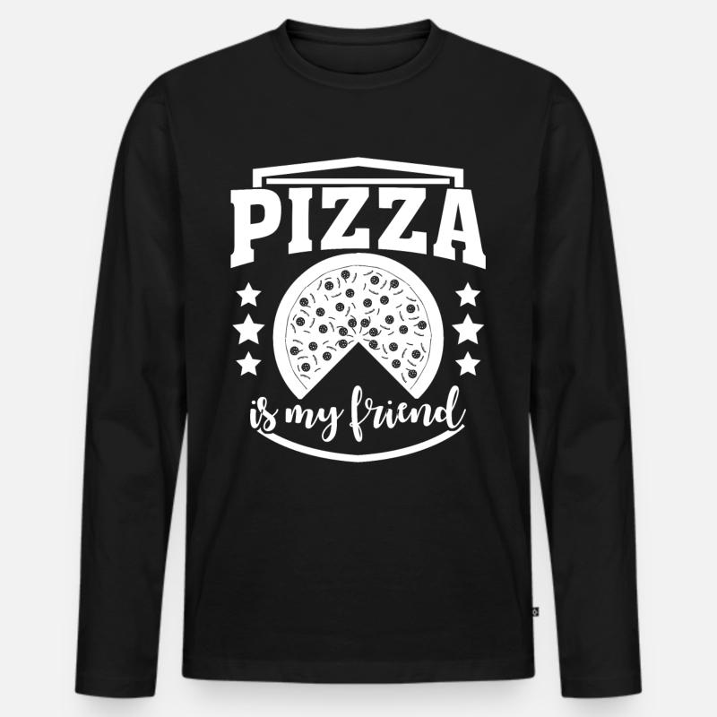 Pizza Joke Pizzaria - Männer Premium Bio Langarmshirt - Schwarz