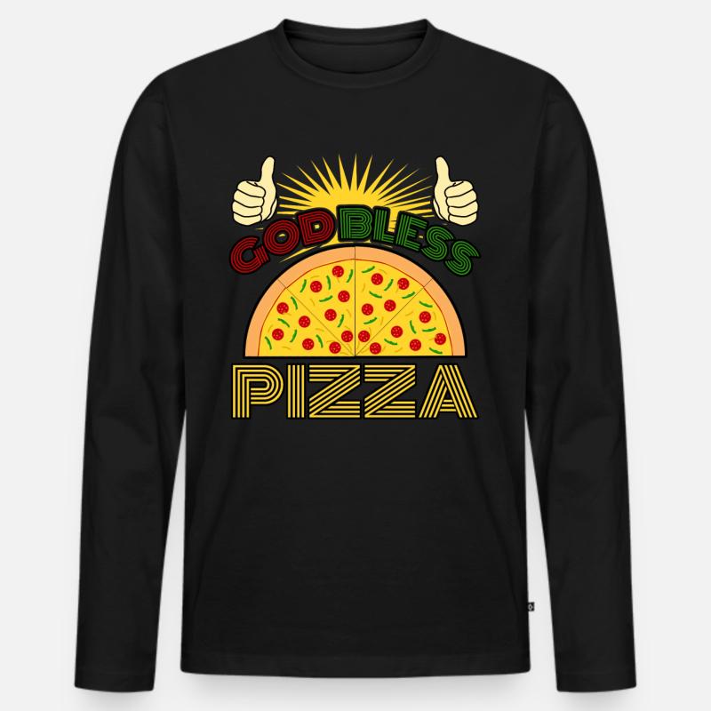 Pizza Saying Pizzaria - Männer Premium Bio Langarmshirt - Schwarz