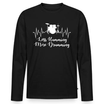 Drummer Drum Drums Drumset - Männer Premium Bio Langarmshirt - Schwarz - Vorne - Nico (187cm)