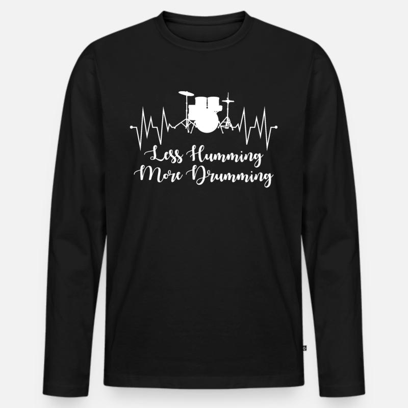 Drummer Drum Drums Drumset - Männer Premium Bio Langarmshirt - Schwarz