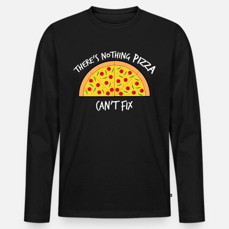 Pizza Pizzaria Pizzabäcker - Männer Premium Bio Langarmshirt - Schwarz