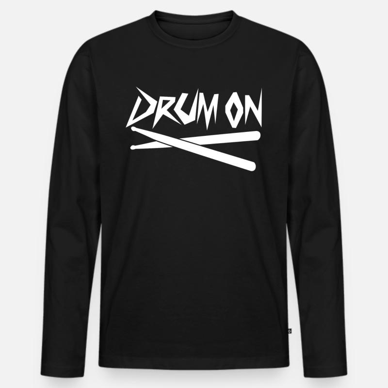 Drums Drumset Drum Drummer - Männer Premium Bio Langarmshirt - Schwarz