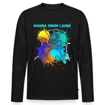 Drum Drummer Drums Drumset - Männer Premium Bio Langarmshirt - Schwarz - Vorne - Nico (187cm)