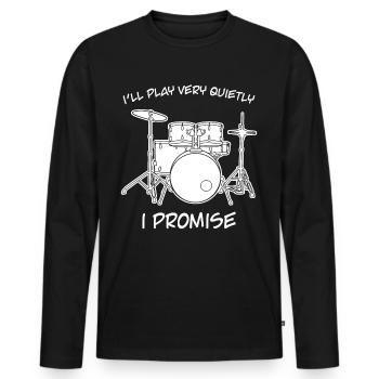 Drummer Drum Drumset Drums - Männer Premium Bio Langarmshirt - Schwarz - Vorne - Nico (187cm)