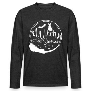 Witch Test Witch's Broom Witchcraft - Men's Premium Organic Long Sleeve Shirt - heather anthracite - Front - Nico (187cm)