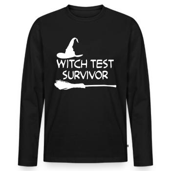 Sorcellerie Test de sorcière Balai de sorcière - T-shirt manches longues Premium bio Homme - noir - Devant - Nico (187cm)