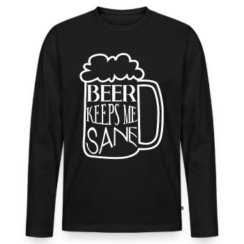 Brassage de bière Brasserie à domicile Bière artisanale - T-shirt manches longues Premium bio Homme - noir - Devant - Nico (187cm)