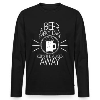 Bière artisanale Brasserie à domicile Brassage de bière - T-shirt manches longues Premium bio Homme - noir - Devant - Nico (187cm)
