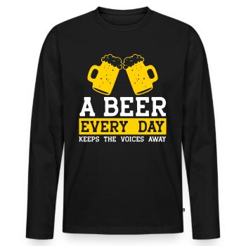 Brassage de bière Brasserie à domicile Bière artisanale - T-shirt manches longues Premium bio Homme - noir - Devant - Nico (187cm)