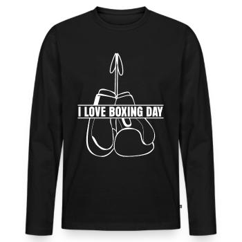 Boxing Day Gloves Boxer - Men's Premium Organic Long Sleeve Shirt - black - Front - Nico (187cm)