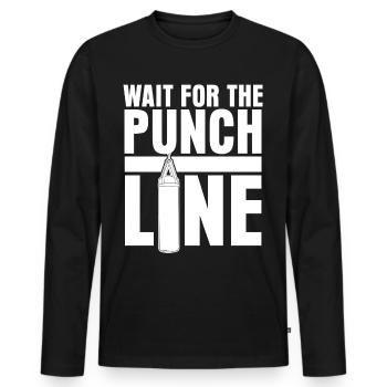 Punching Bag Boxing Gloves Boxer - Men's Premium Organic Long Sleeve Shirt - black - Front - Nico (187cm)