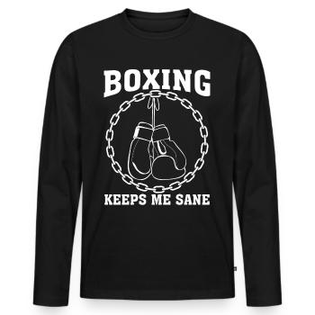 Gants de boxe Boxer Puncher - T-shirt manches longues Premium bio Homme - noir - Devant - Nico (187cm)