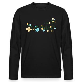 Horse Carriage Flowers Coachman - Men's Premium Organic Long Sleeve Shirt - black - Front - Nico (187cm)