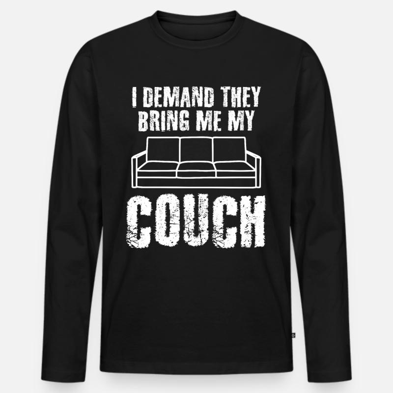 Sofa Couch - Männer Premium Bio Langarmshirt - Schwarz