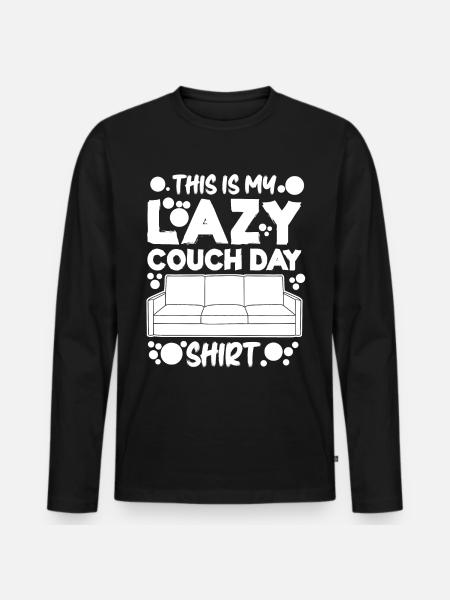 Lazy Couch Day Sofa - Men's Premium Organic Long Sleeve Shirt - black