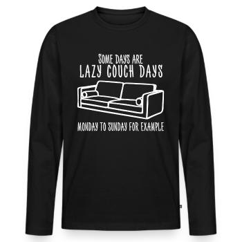 Blague sur le canapé - T-shirt manches longues Premium bio Homme - noir - Devant - Nico (187cm)