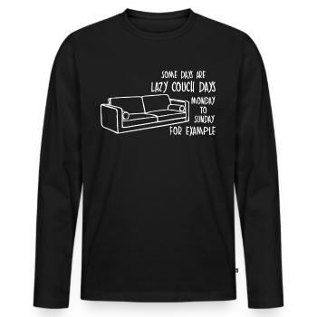 Canapé Blague Canapé paresseux - T-shirt manches longues Premium bio Homme - noir - Devant - Nico (187cm)