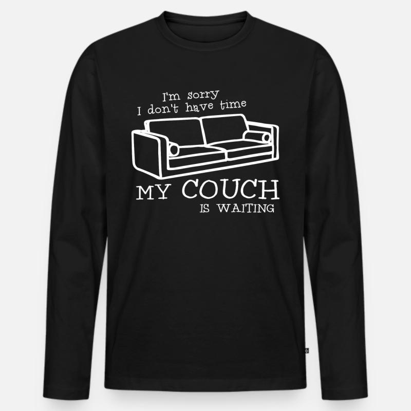 Couch and Sofa - Männer Premium Bio Langarmshirt - Schwarz