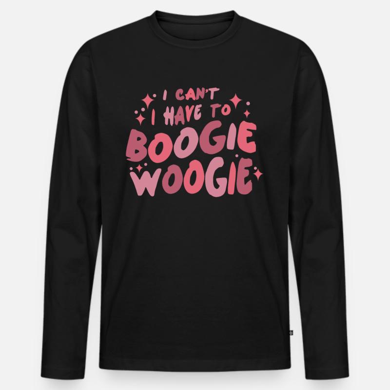 Boogie Woogie Retro Tanzen Swing - Männer Premium Bio Langarmshirt - Schwarz