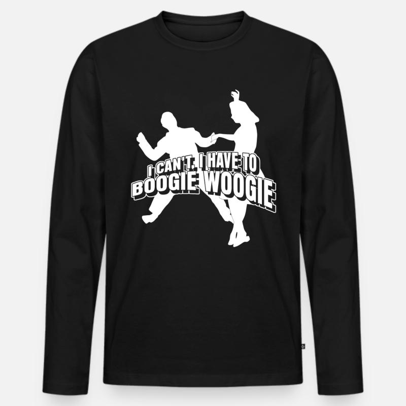 Boogie Woogie Dancing Swing - Men's Premium Organic Long Sleeve Shirt - black