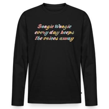 Boogie Woogie Blague Danse Swing - T-shirt manches longues Premium bio Homme - noir - Devant - Nico (187cm)