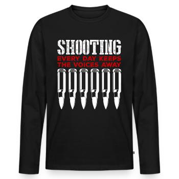 Armes à feu Armes Pistolet Fusil Arme à feu Pistolet - T-shirt manches longues Premium bio Homme - noir - Devant - Nico (187cm)