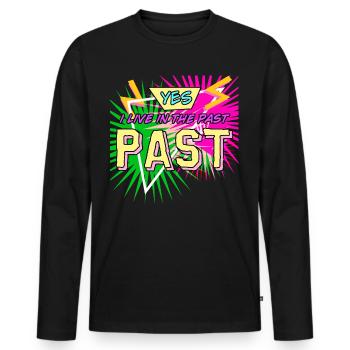 1980's Retro 80s Disco - Men's Premium Organic Long Sleeve Shirt - black - Front - Nico (187cm)