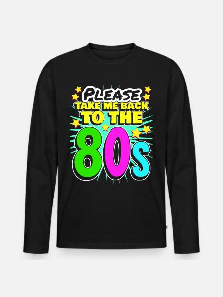 80s 1980's Party Retro - Men's Premium Organic Long Sleeve Shirt - black
