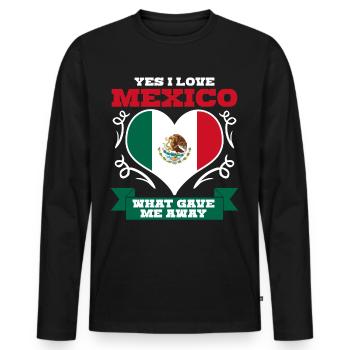Mexico Heart Mexican Flag Mexicans - Men's Premium Organic Long Sleeve Shirt - black - Front - Nico (187cm)